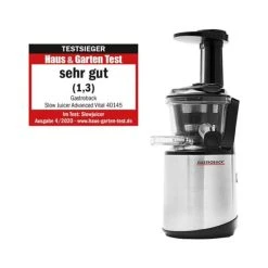 Bestes Angebot 💯 GASTROBACK 40145 Slow Juicer Advanced Vital, Starker 150 Watt Motor Mit 70 Umdrehungen/min, Press-Schnecke Mit Verstärktem Edelstahlkern, Besonders Leise, Edelstahl, Schwarz, Silber 🔥 -Gastroback Verkaufsladen unnamed file 111